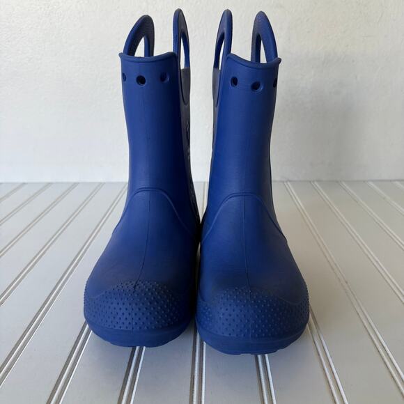 Crocs Blue Rain Boots youth junior size 3 - Picture 3 of 11